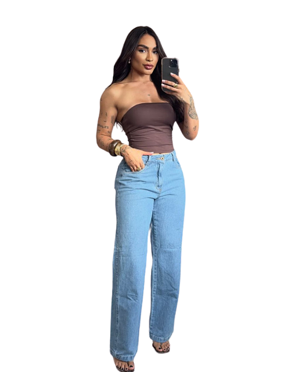 CALÇA JEANS WIDE LEG CLASSIC