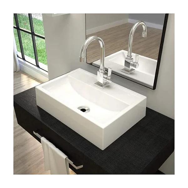 Cuba de Apoio para Banheiro Q45W Retangular Compace Branco