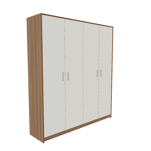 Guarda Roupa Casal 100% MDF 15MM Branco TX Acabamento Em PVC 4 Portas 8 Gavetas Branco