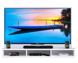 Nicho Rack Suspenso com divisão tripla Prateleira para TV 90 centimetros