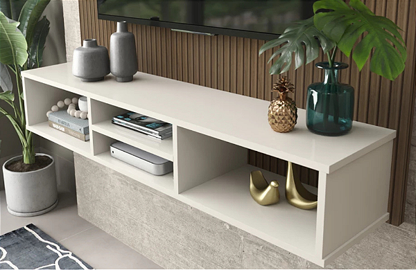 RACK SUSPENSO PARA TV APARADOR NICHO SALA MDF porta tempero