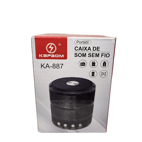 Mini Caixinha de Som Portátil Kapbom KA‑887 Bluetooth