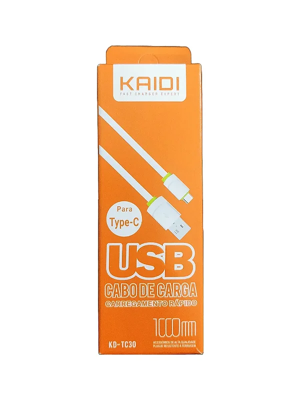 Cabo USB de Carga Kaidi 2.4A KD-TC30 - USB-C