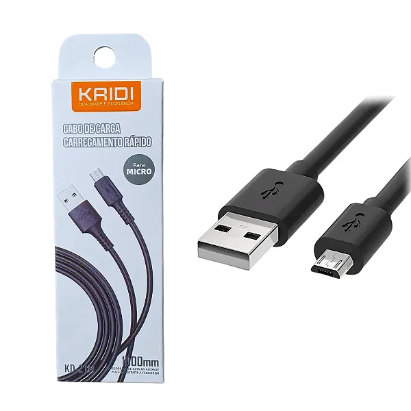 Cabo USB de Carregamento Rápido Kaidi 3A KD-21M - Micro USB