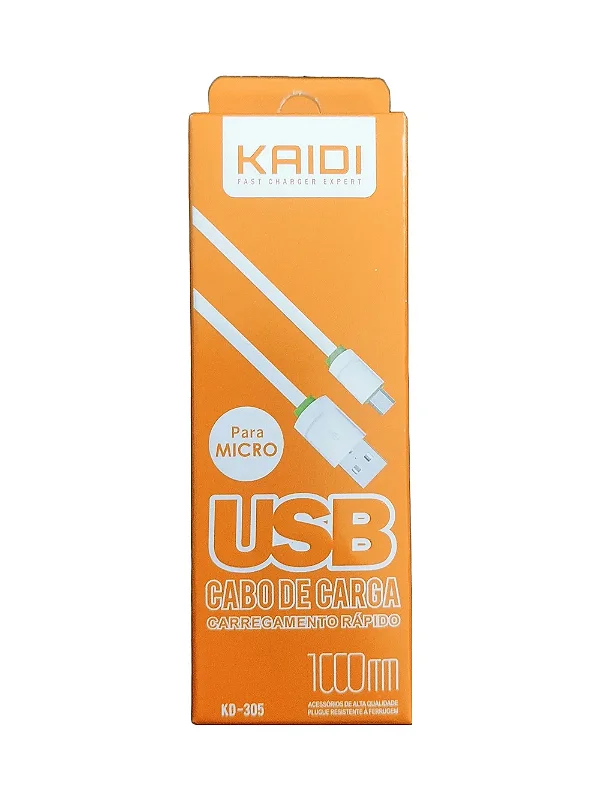 Cabo USB de Carga Kaidi 2.1A KD-305 - Micro USB