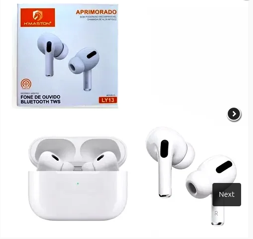 Fone de Ouvido Sem Fio Bluetooth H’Maston LY‑13 – TWS ANC & Modo Ambiente 3 h Uso + Standby Bluetooth 5.0