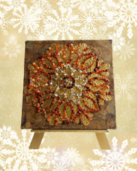 Mini Portal de Luz Flor Cósmica com Cristais 20 cm