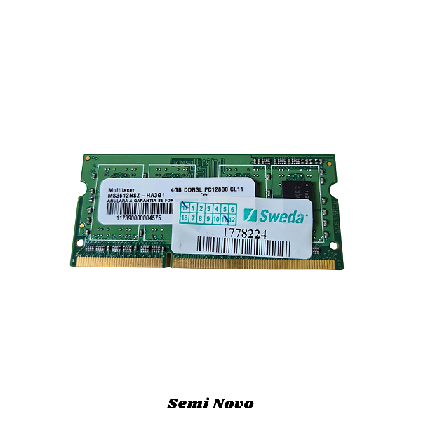 Memória Notebook 4gb Ddr3l Pc12800 Cl11