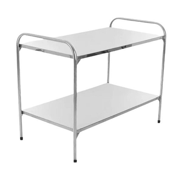 Mesa Auxiliar em Aço Inox com Ponteira 90x50x80cm