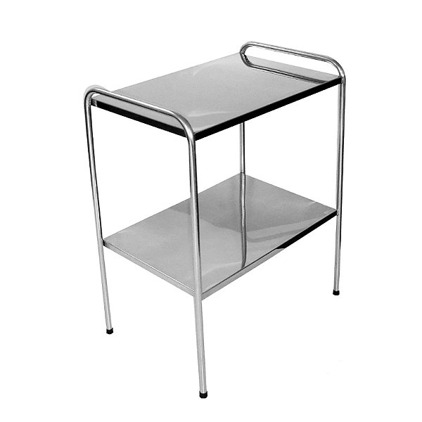Mesa Auxiliar em Aço Inox com Ponteira 60x40x80cm