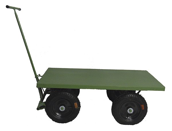 Carrinho plataforma assoalho de chapa 400 Kg com roda pneumática
