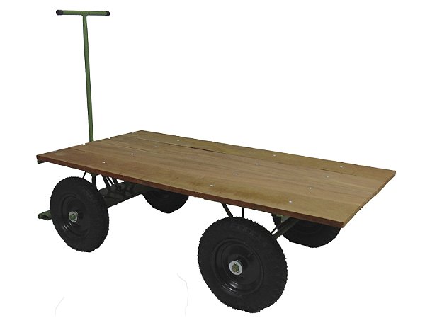 Carrinho Plataforma Assoalho 150x80cm 400 Kg e Roda Pneumática