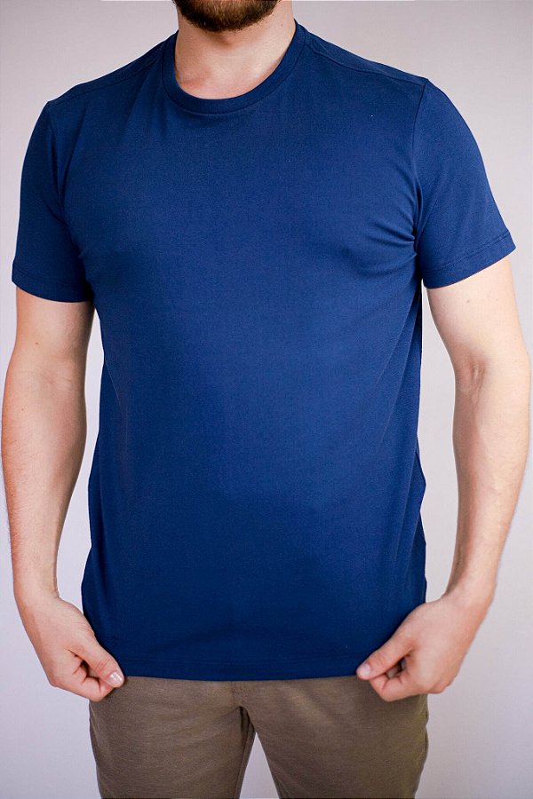 Camiseta Algodão Egípcio 23103 Azul Marinho