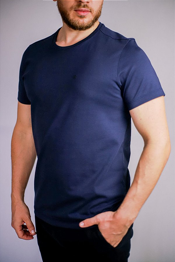 Camiseta Algodão Pima 23162 Marinho Dark
