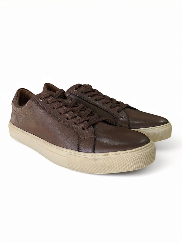 Tênis Casual Em Couro  Pinhao