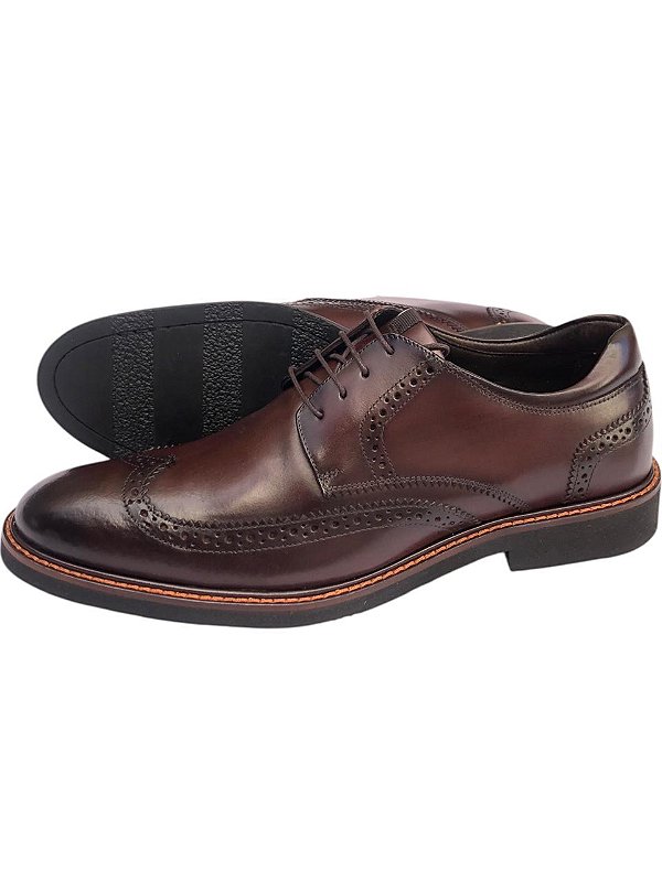 Sapato Social Masculino Deby Brogue Brown