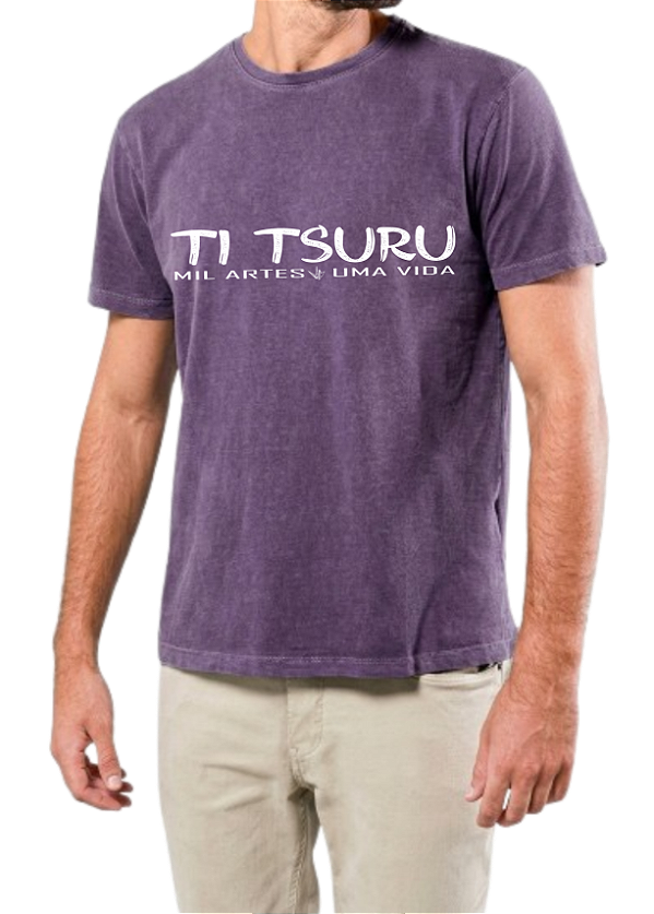 Camiseta - Roxa Estonado - Ti Tsuru - Shiro Arte