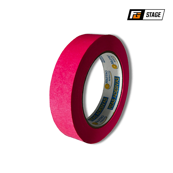 FITA CREPE ROSA FLUORESCENTE 24MM X 50M