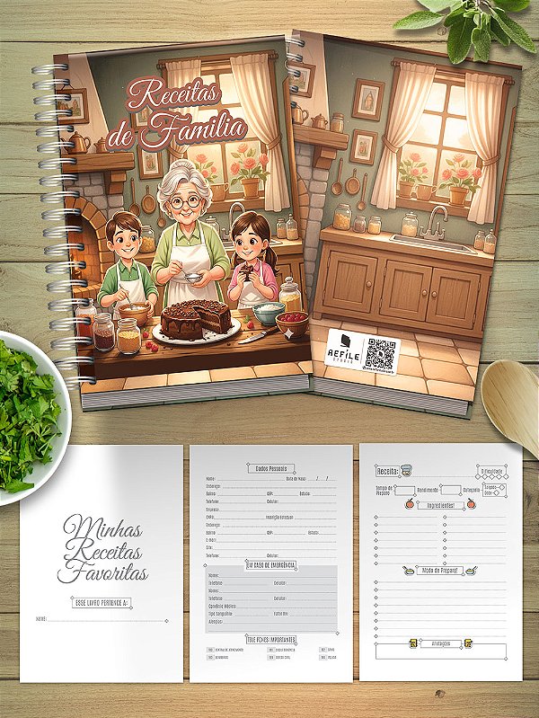 Caderno de Receitas de Família |103 Páginas | Capa Dura
