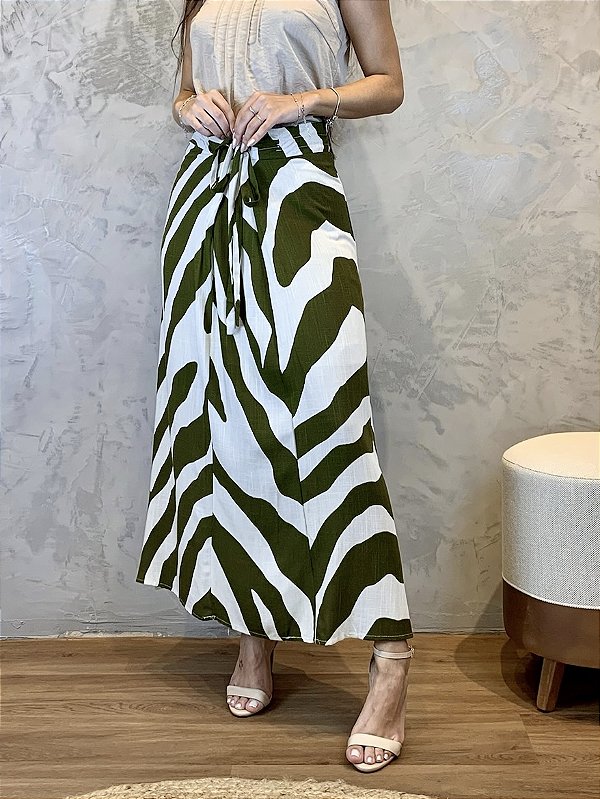Saia estampada verde