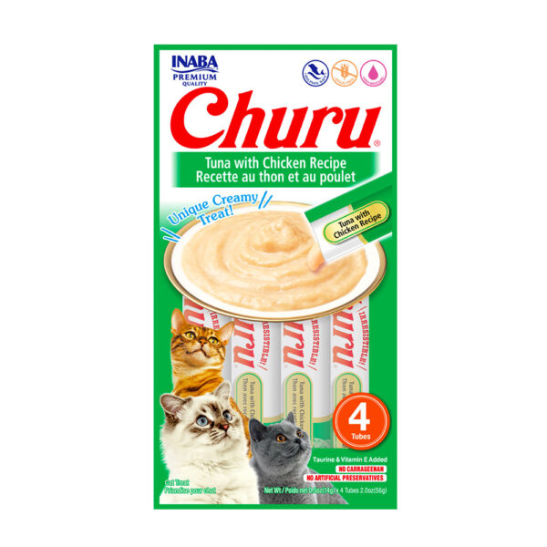 Patê Churu Atum e Frango p/ Gatos 4 Unidade de 56 g