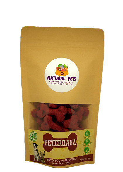 Biscoito Natural Pet´s p/  Cães e Gatos Beterraba 60 g