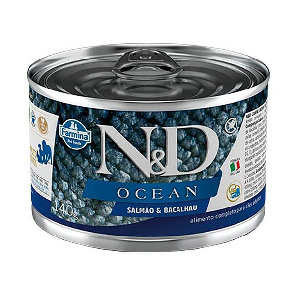 Patê N&D Ocean p/ Cães Adulto Sabor Salmão e Bacalhau 140g