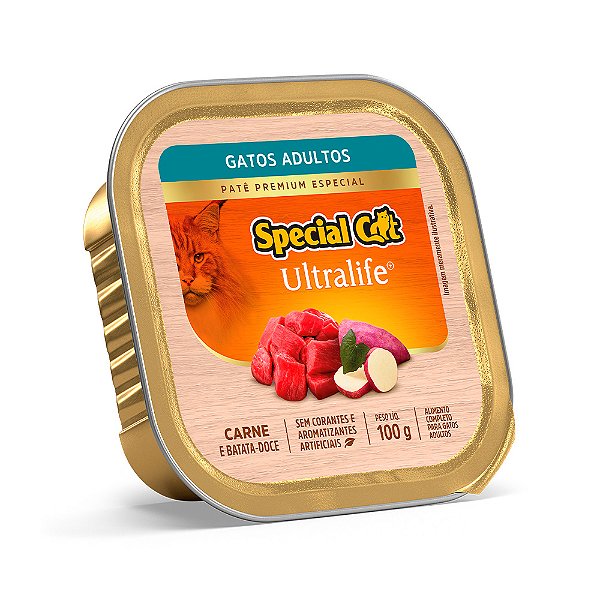 Patê Special Cat Ultralife Gatos Adultos Carne e Batata-Doce 100 g.