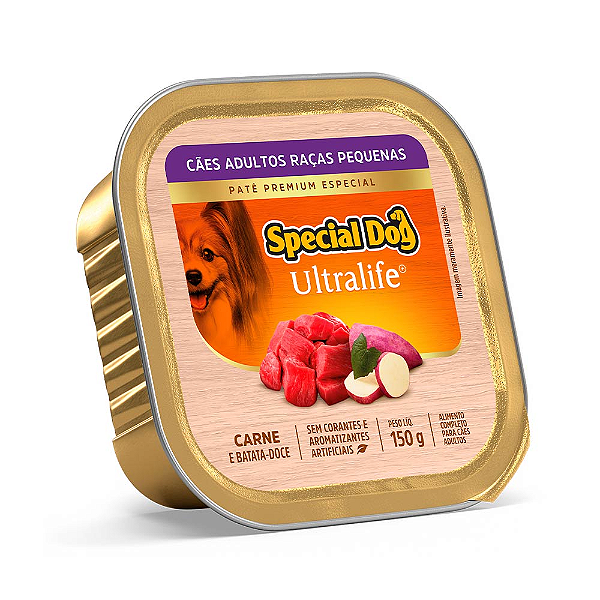 Patê Special Dog Ultralife Cães Adultos Raça Pequena Carne e Batata-Doce 150 g.