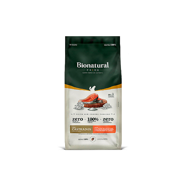Ração Bionatural p/ Gatos Castrados Salmão 1,5 kg