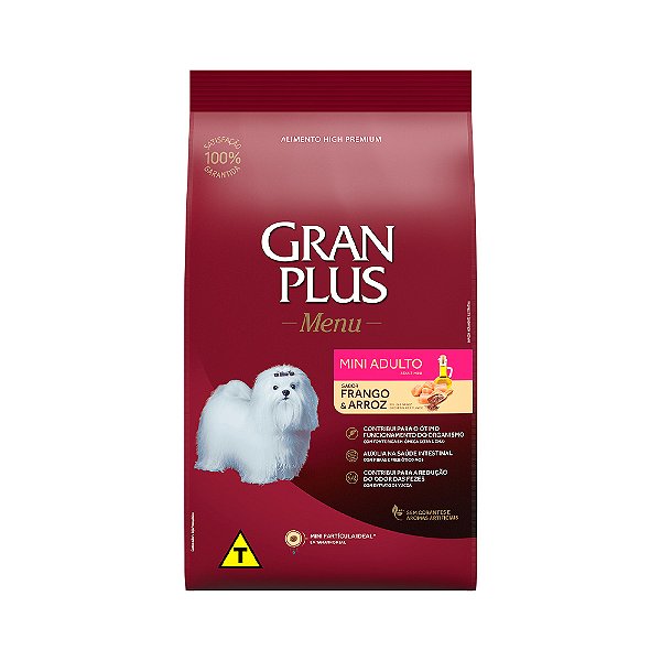 Ração Gran Plus Menu Adulto Mini Frango & Arroz 3 Kg