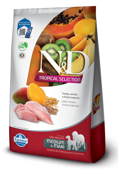 Ração N&D Tropical Cães Adulto Medium & Maxi Frango 10,1 kg
