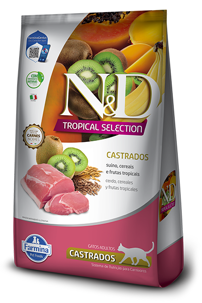 Ração N&D Tropical Feline Adulto Castrado Suino 1,5 Kg