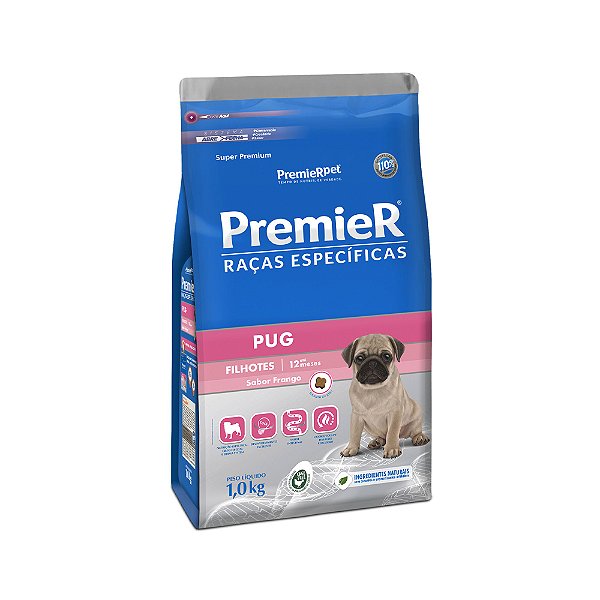 Ração Premier Específica Cães Filhotes Pug Frango 2,5kg