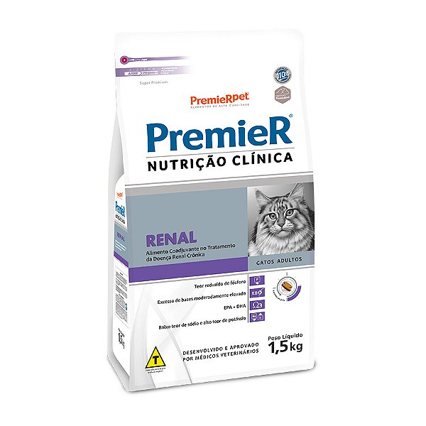 Ração Premier Gatos Nutrição Clínica Renal 1,5 kg