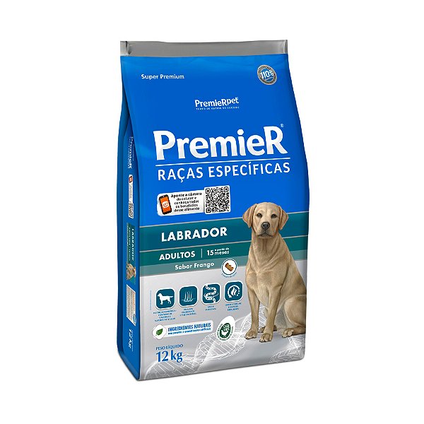 Ração Premier Raças Específicas p/ Cães Adulto  Labrador Sabor Frango 12 kg