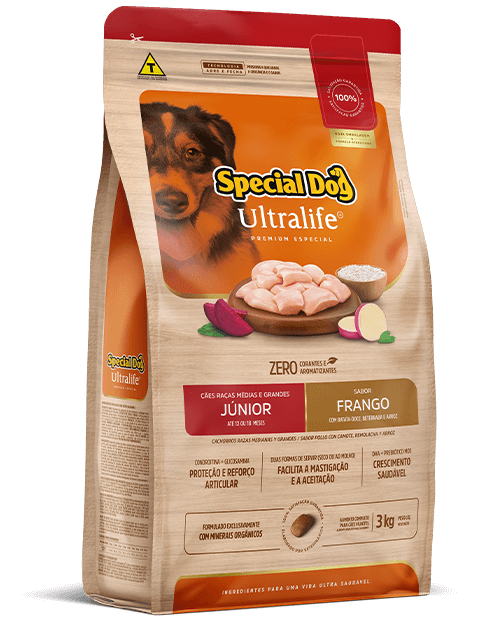 Ração Special Dog Ultralife Cães Raças Média e Grande Junior Frango c/Batata Doce 3 kg