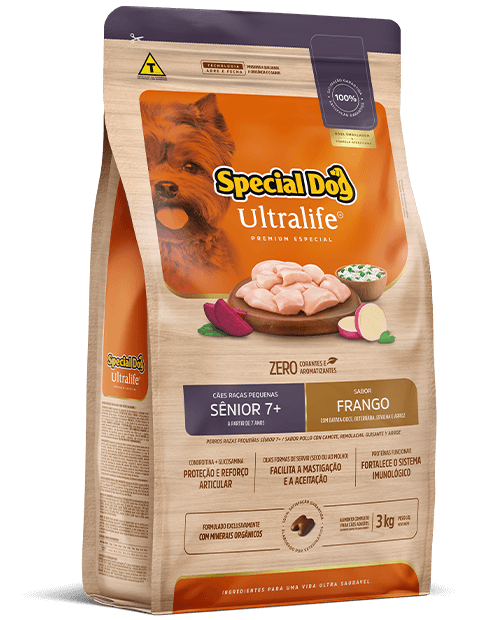 Ração Special Dog Ultralife Frango p/Cães Sênior Raças Pequenas 3 kg