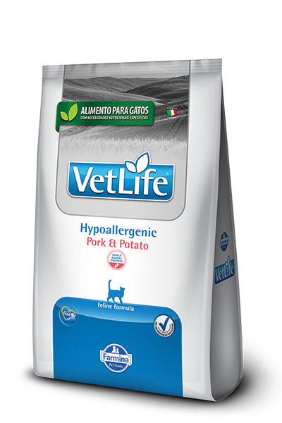Ração Vet Life Feline Hipoalergênico Porco 2 Kg