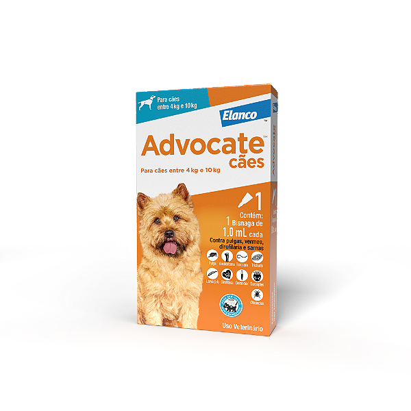 Advocate Antiparasitário p/ Cães de 4 a 10 kg 1,0 ml c/ 1 Bisnaga