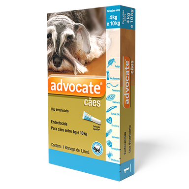Advocate Antiparasitário p/ Cães de 4 a 10 kg 1,0 ml c/ 1 Bisnaga