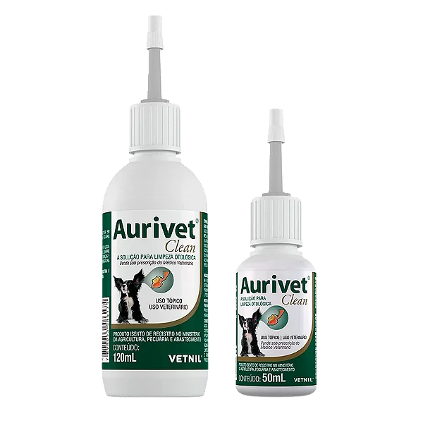 Aurivet Clean Otológico p/ Cães e Gatos 50 ml