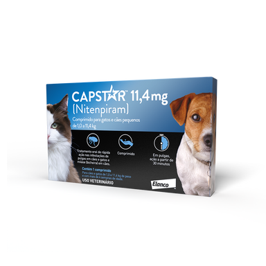 Capstar Ectoparasiticida Nitenpiram 11,4mg p/ Cães e Gatos de 1 a 11.4 kg c/1 comprimidos