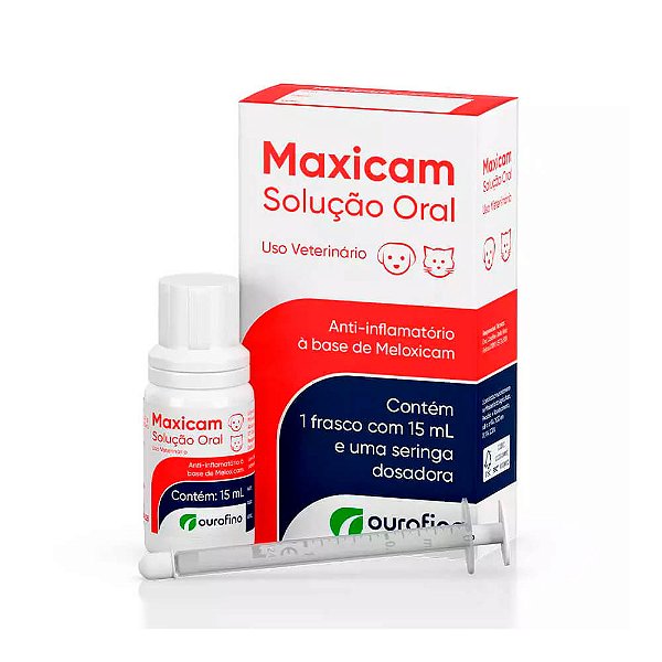 Maxicam Anti-inflamatório Moloxicam Não Estoroidal (AINE) p/ Cães e Gatos Suspensão 15 ml