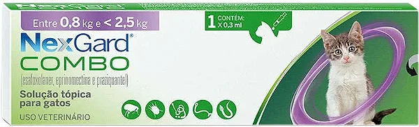 Nexgard Combo de 0,8 a 2,5 kg para Gatos
