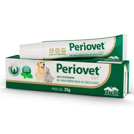 Periovet Odontológico Digluconato de Clorexidina p/ Cães e Gatos Gel  25g