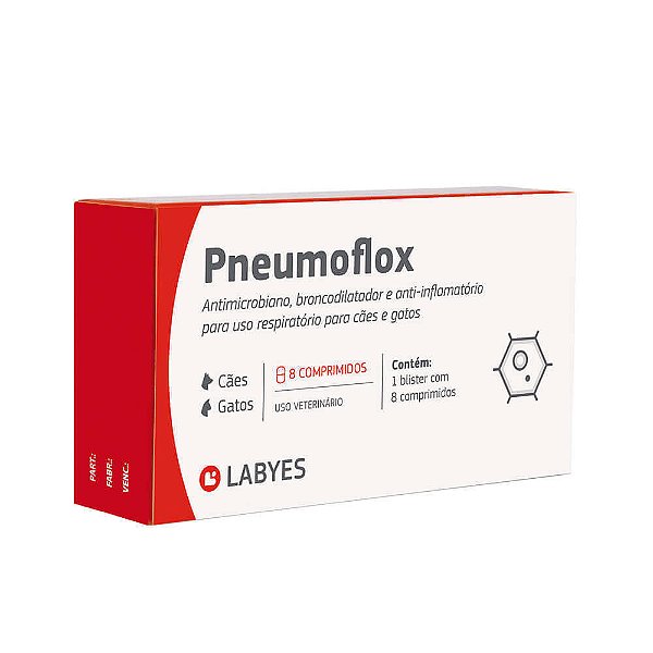 Pneumoflox Broncodilatador Antibacteriano Cx c/ 8 comprimidos