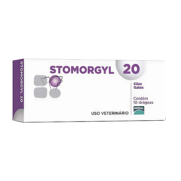 Stomorgyl 20 Antibacteriano Antimicrobiano Espiramicina Metronidazol p/ Cães e Gatos c/ 10 Drágea