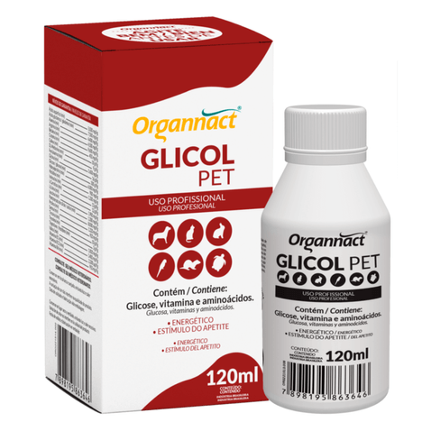Glicol Pet Suplemento Glicose Aminoácidos p/ Cães e Gatos 120 ml