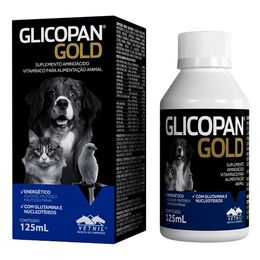 Glicopan Gold Líquido Suplemento p/ Cães e Gatos  125ml